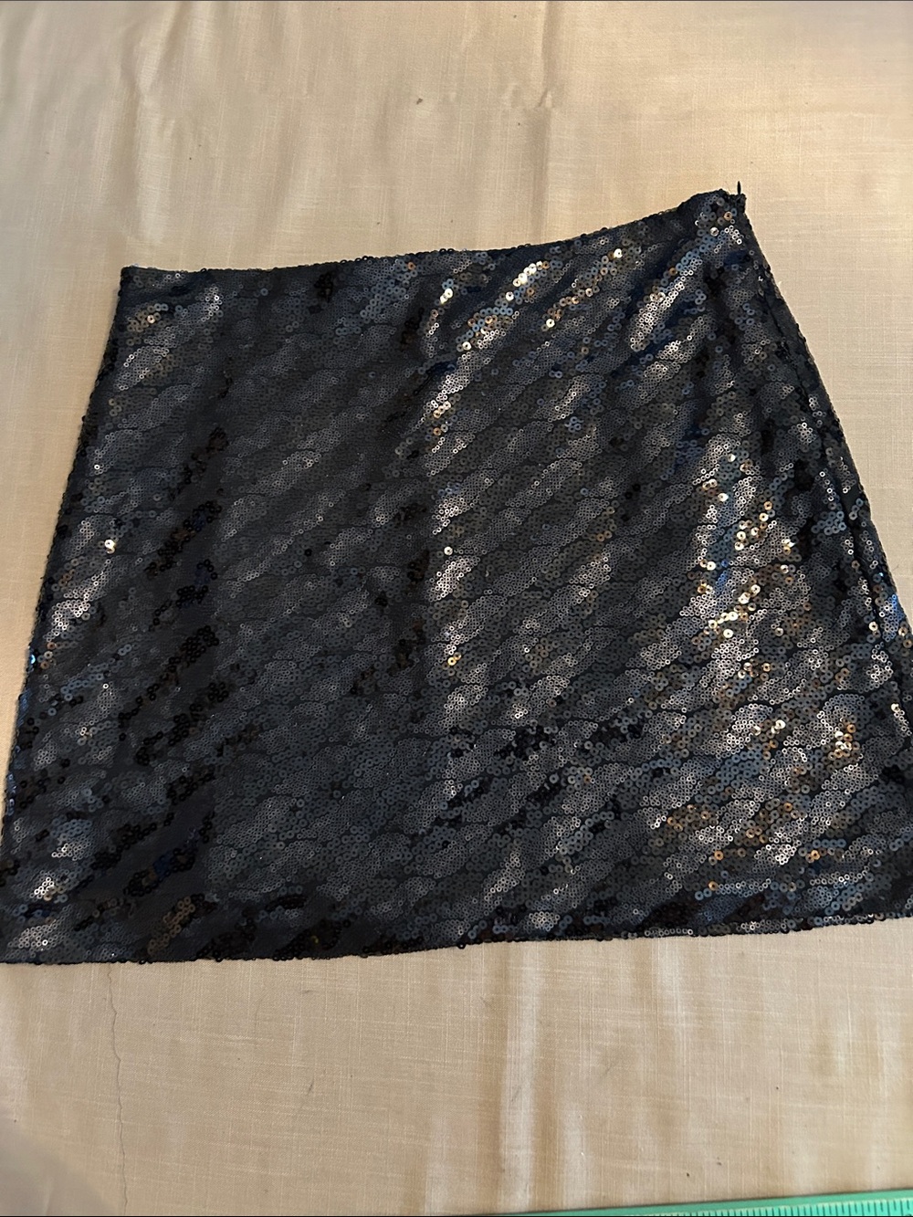 EUC Allen B. By Allen Schwartz Black Sequin Mini Skirt
